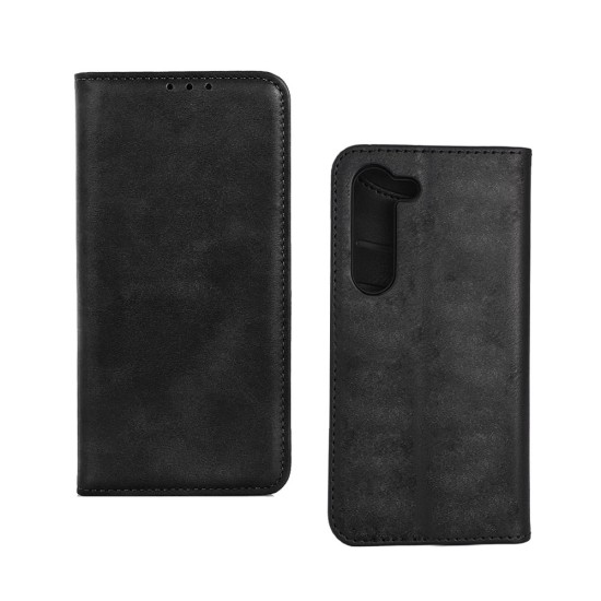 LEATHER FLIP COVER WITH INTERNAL POCKET FOR SAMSUNG GALAXY S23 PLUS BLACK